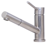 ALFI Solid Brushed Stainless Steel Pull Out Single Hole Kitchen Faucet, AB2025-BSS