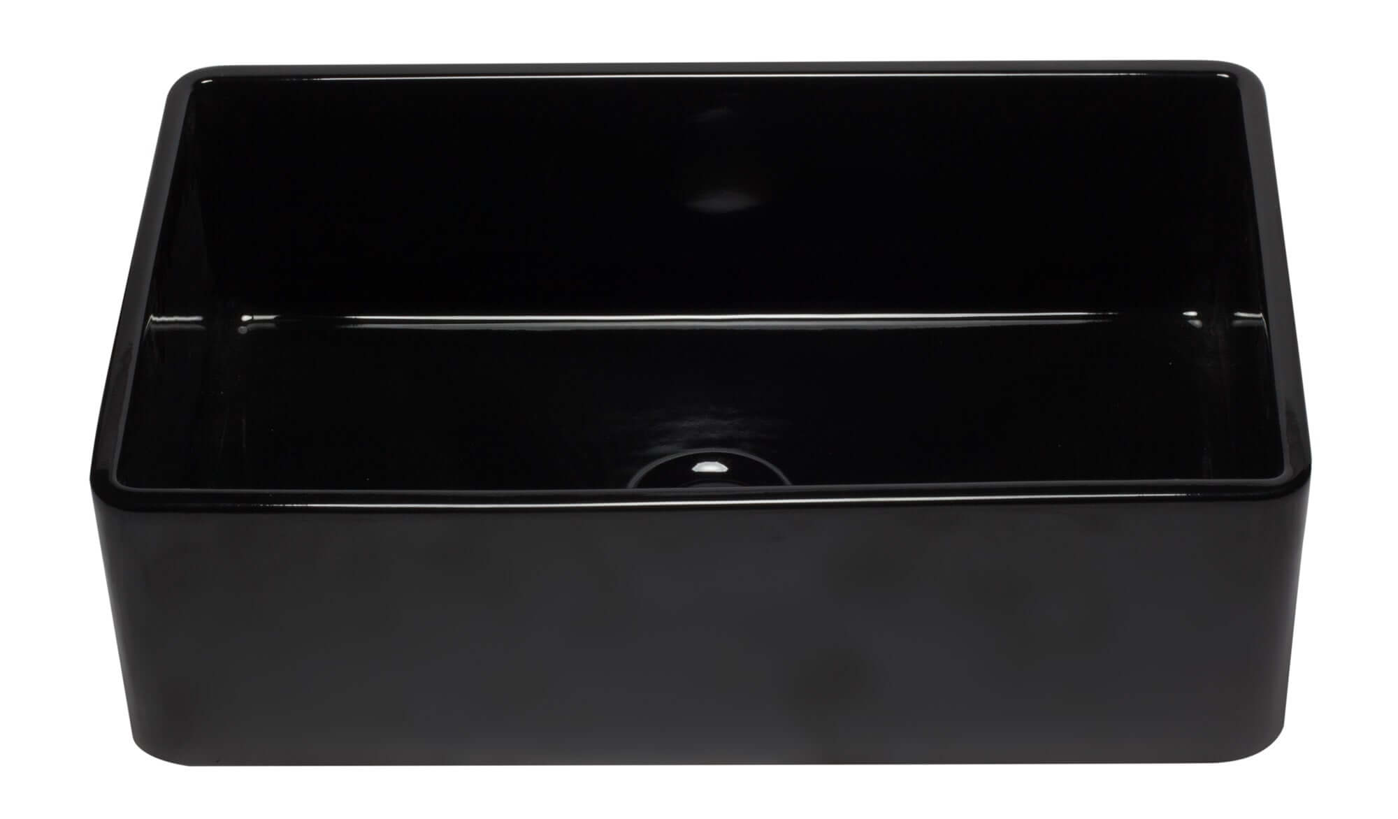 ALFI 33" Single Bowl Fireclay Farmhouse Apron Sink, Black Gloss, AB3320SB-BG - The Sink Boutique