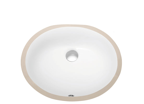 Dawn 19" Ceramic Undermount Bathroom Sink, White, Round, CUSN007A00