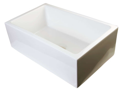 ALFI brand AB3018SB-B  30" Biscuit Smooth Apron Thick Wall Fireclay Single Bowl Farmhouse Sink