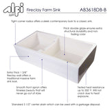 ALFI 36" Smooth Double Bowl Thick Wall Fireclay Farmhouse Sink, Biscuit, AB3618DB - The Sink Boutique