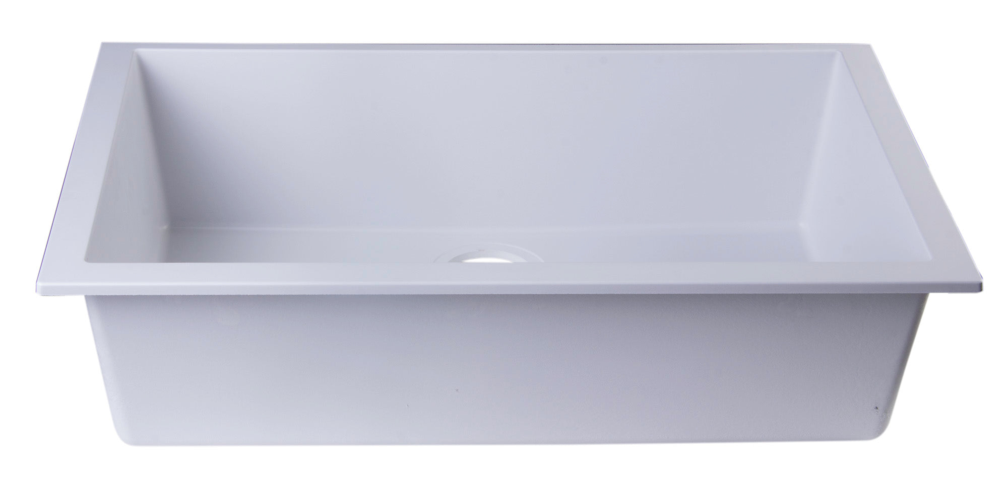 ALFI White 30" Undermount Single Bowl Granite Composite Kitchen Sink, AB3020UM-W