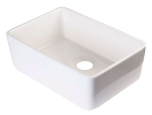 Alternate Image for ALFI 23" Fireclay Smooth Apron Single Bowl Farmhouse Apron Sink, Biscuit AB503-B
