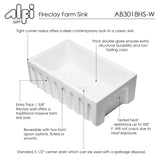 ALFI 30" Single Bowl Fireclay Farmhouse Apron Sink, White, Reversible, AB3018HS-W