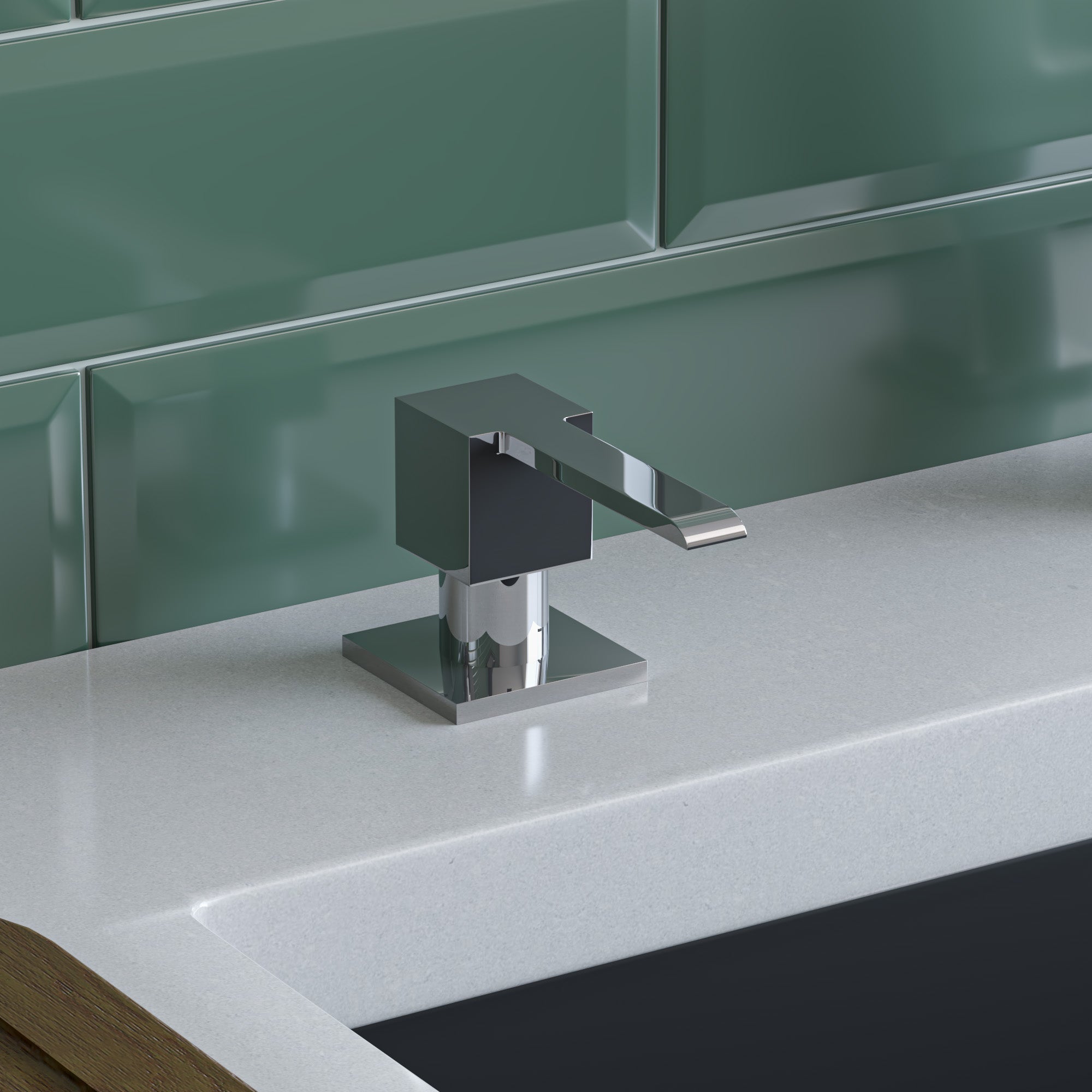 ALFI brand AB5007-PSS Modern Square Polished Stainless Steel Soap Dispenser - The Sink Boutique