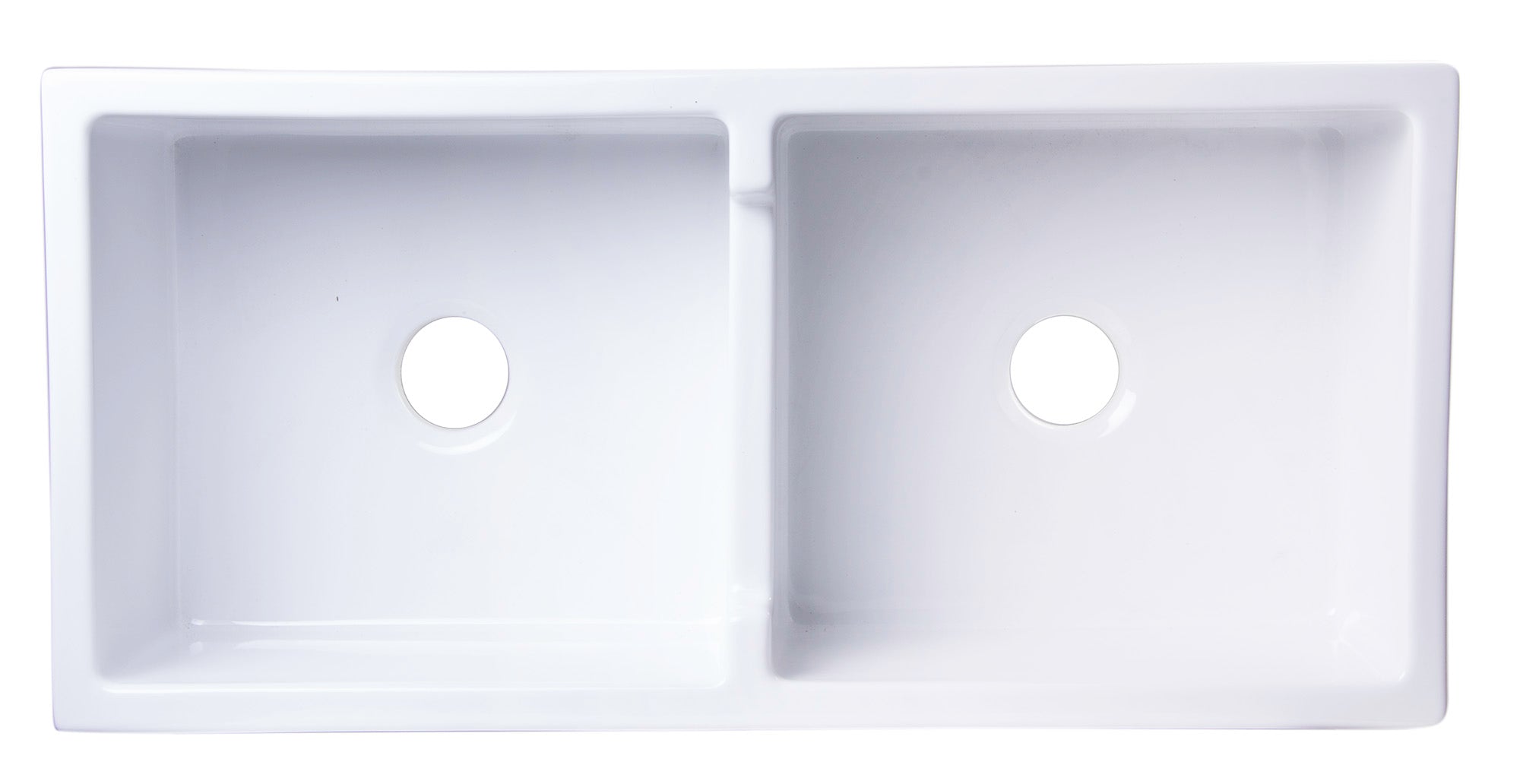 ALFI 39" Arched Double Bowl Thick Wall Fireclay Farmhouse Sink, White, AB3918ARCH-W