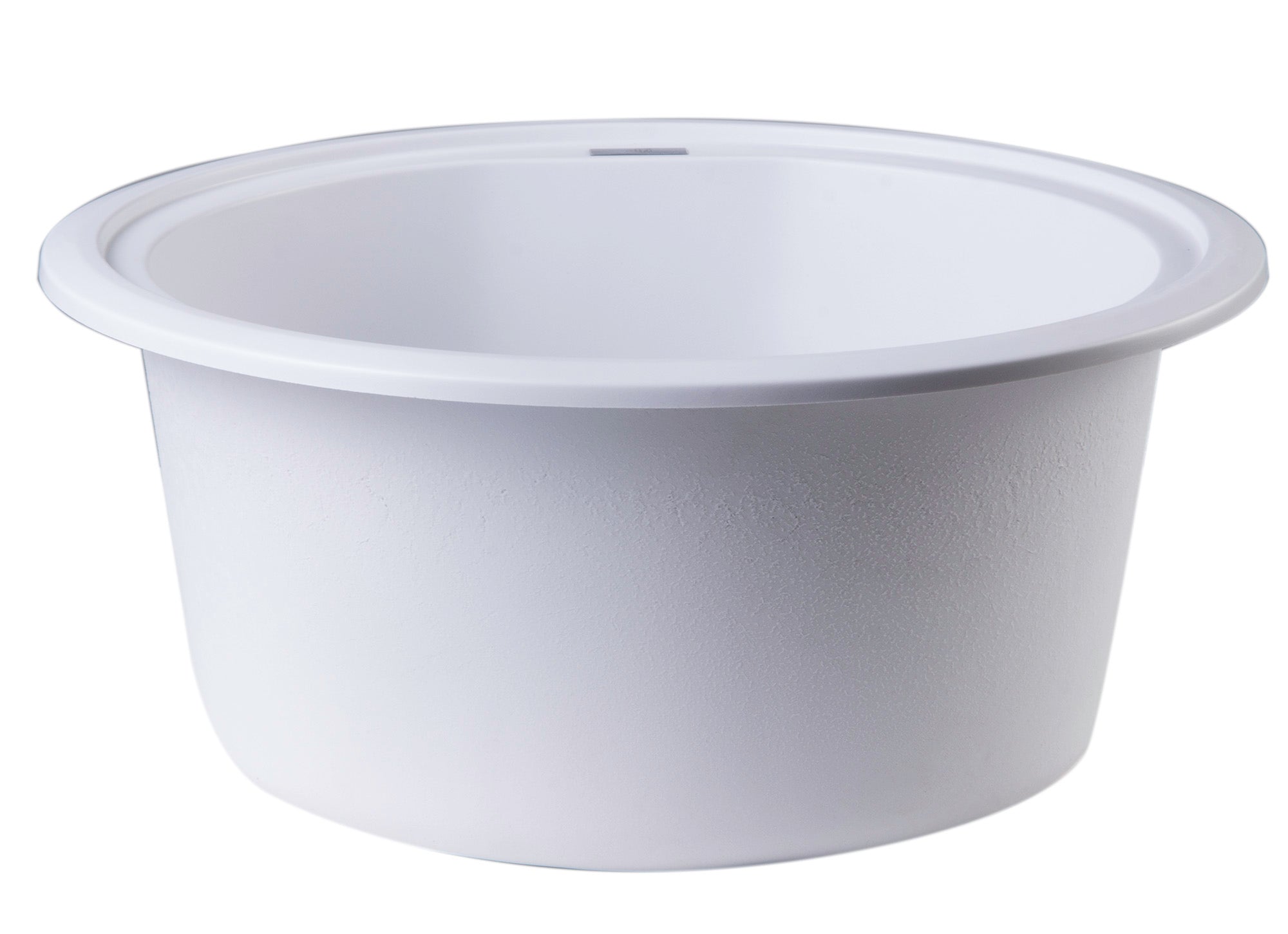 ALFI White 17" Drop-In Round Granite Composite Kitchen Prep Sink, AB1717DI-W
