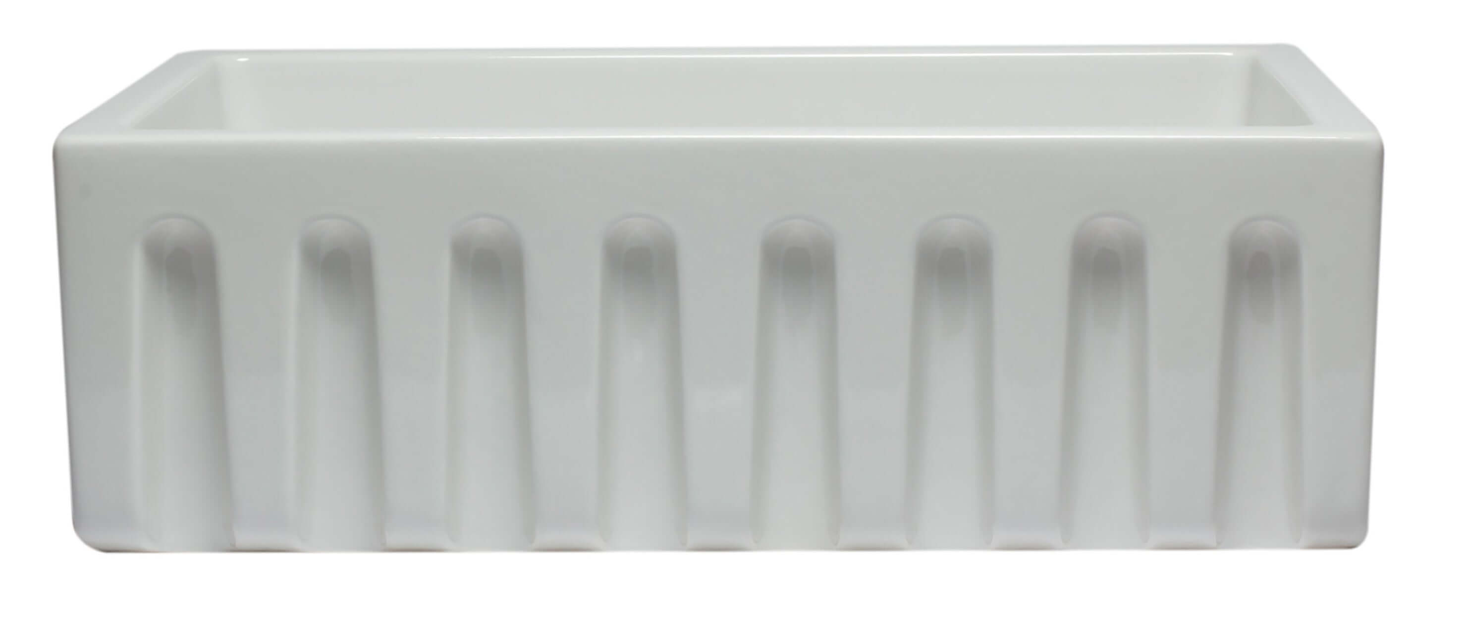 ALFI 30" Single Bowl Fireclay Farmhouse Apron Sink, White, Reversible, AB3018HS-W