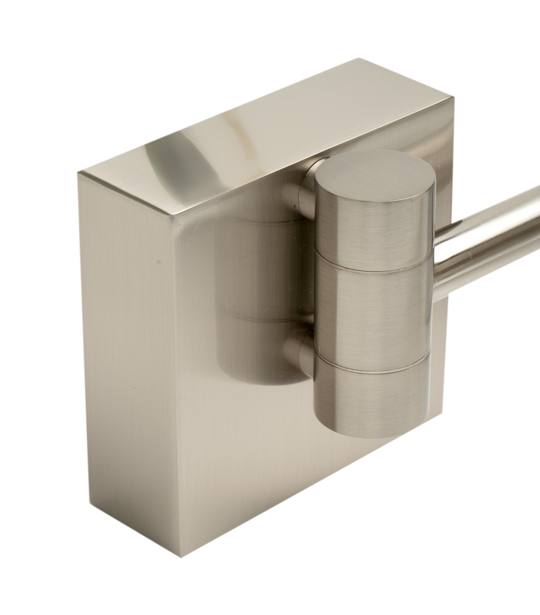 ALFI brandABM8WLED-BN Brushed Nickel Wall Mount Square 8" 5x Magnifying Cosmetic Mirror with Light - The Sink Boutique