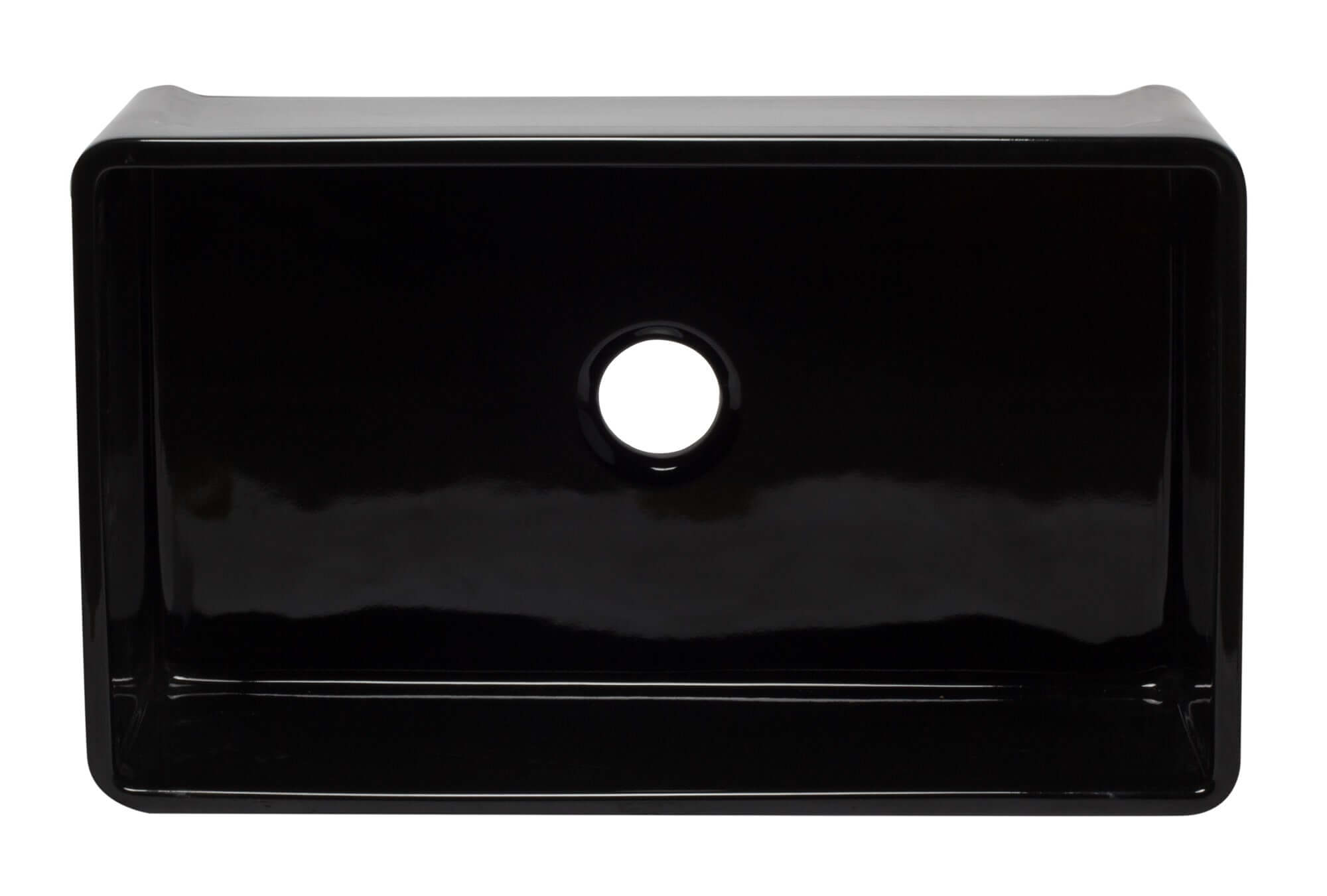 ALFI brand AB3320SB-BG 33 inch Black Reversible Single Fireclay Farmhouse Kitchen Sink Top