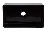 ALFI brand AB3320SB-BG 33 inch Black Reversible Single Fireclay Farmhouse Kitchen Sink Top