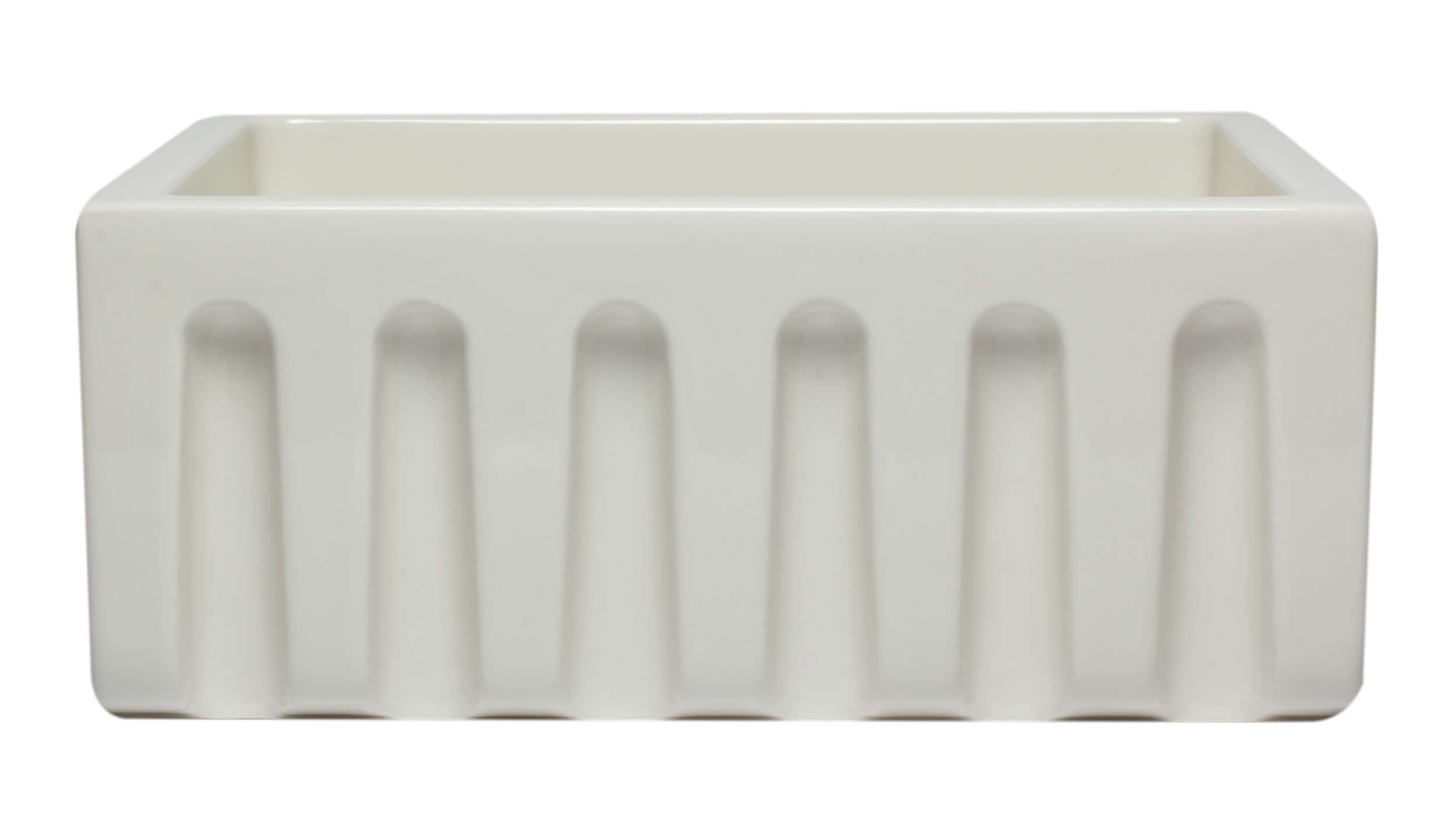 ALFI 24" Single Bowl Fireclay Farmhouse Apron Sink, Biscuit, Reversible, AB2418HS-B