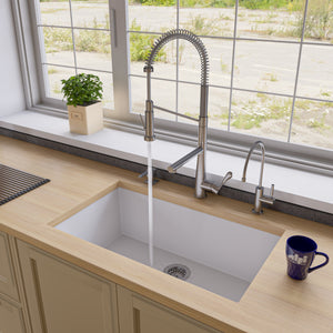 Alternate Image for ALFI White 33" Single Bowl Undermount Granite Composite Kitchen Sink, AB3322UM-W