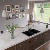 ALFI Black 32" Drop-In Double Bowl Granite Composite Kitchen Sink, AB3220DI-BLA