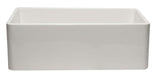 ALFI brand AB3020SB-W 30 inch White Reversible Single Fireclay Farmhouse Kitchen Sink Front Flat