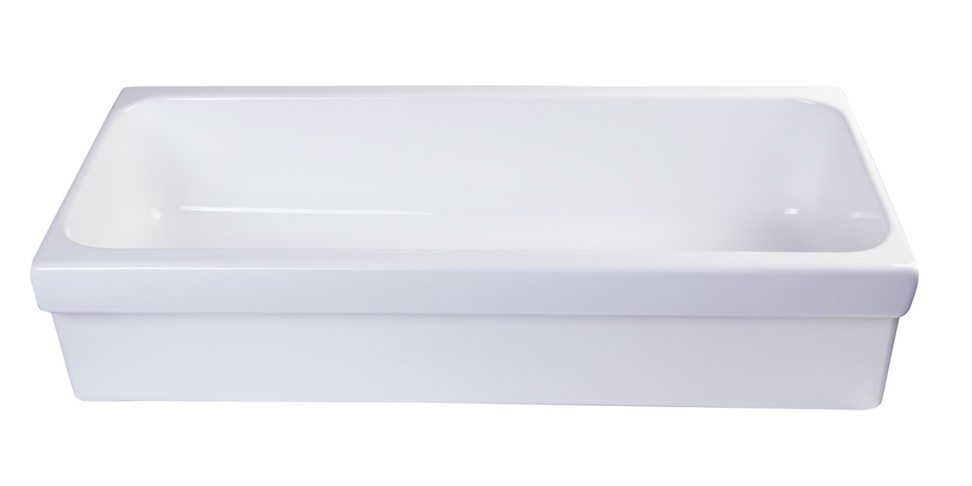 ALFI 36" White Above Mount Fireclay Bath Trough Sink, AB36TR