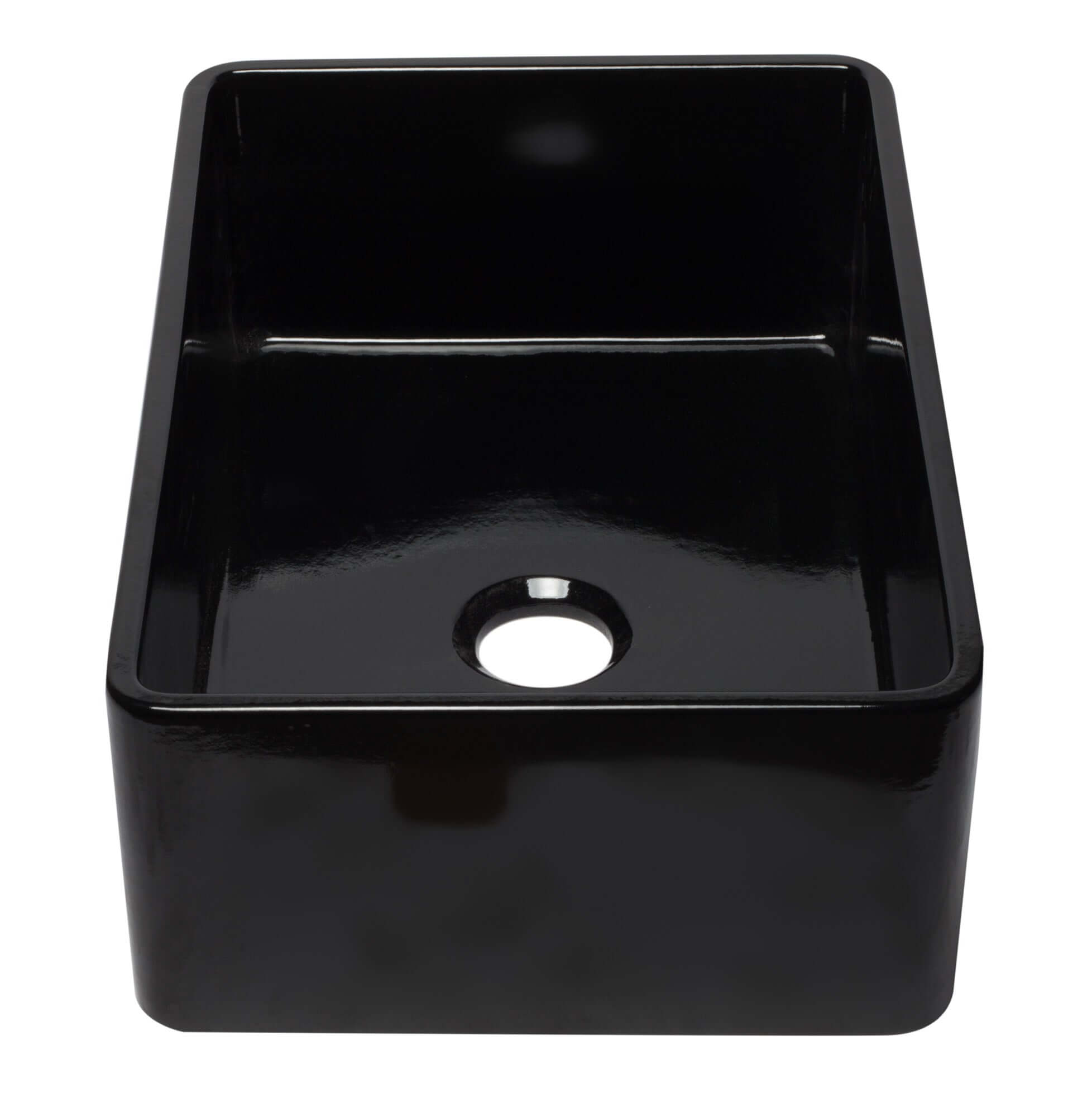 ALFI 30" Single Bowl Fireclay Farmhouse Apron Sink, Black Gloss, AB3020SB-BG - The Sink Boutique