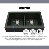 Karran 34" Quartz Composite Farmhouse Sink, Black, QA-740-BL - The Sink Boutique