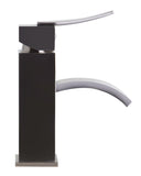 ALFI Brushed Nickel Square Body Curved Spout Single Lever Bathroom Faucet, AB1258-BN - The Sink Boutique
