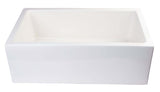 ALFI brand AB3018SB-B  30" Biscuit Smooth Apron Thick Wall Fireclay Single Bowl Farmhouse Sink Angled