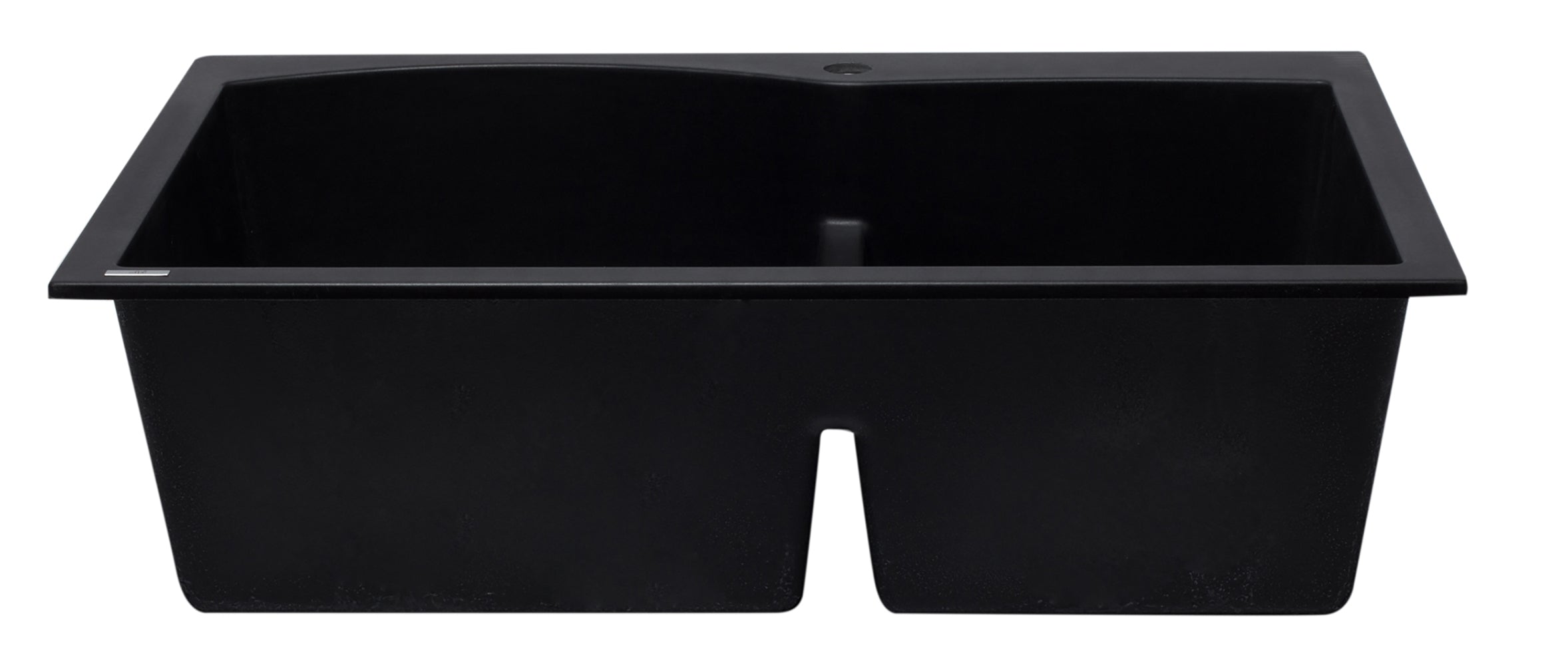 ALFI Black 33" Double Bowl Drop In Granite Composite Kitchen Sink, AB3320DI-BLA