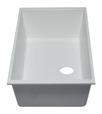 ALFI White 33" Single Bowl Undermount Granite Composite Kitchen Sink, AB3322UM-W