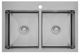 Karran 33" Drop In/Topmount Stainless Steel Kitchen Sink, 50/50 Double Bowl, 16 Gauge, EL-35-PK1