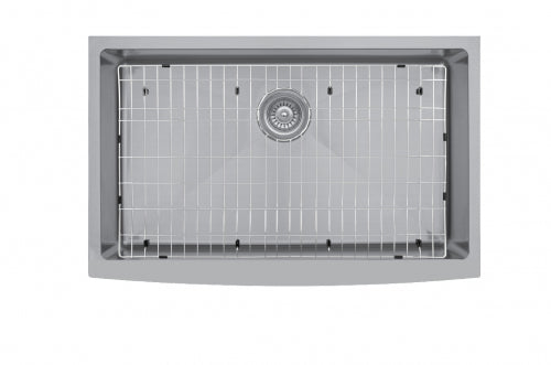 Karran 33" Stainless Steel Farmhouse Sink, 16 Gauge, EL-84-PK1