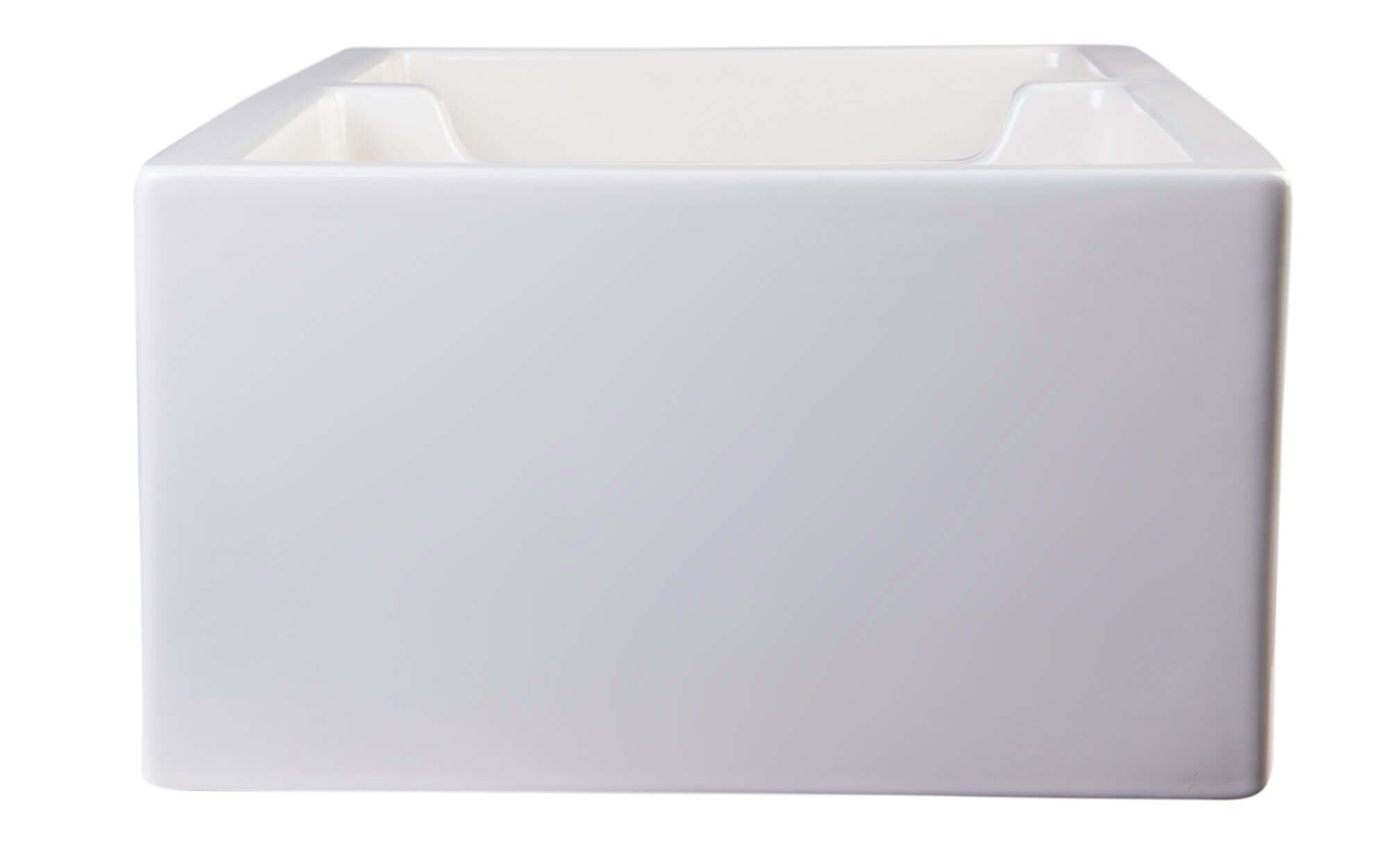 ALFI brand AB3618DB-B  36" Biscuit Smooth Apron Thick Wall Fireclay Double Bowl Farm Sink - The Sink Boutique