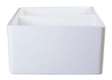 ALFI brand AB537-W Fluted Farmhouse Apron Fireclay 32 in. Double Basin Kitchen Sink in White - The Sink Boutique