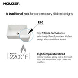 Houzer 33" Fireclay Single Bowl Farmhouse Kitchen Sink, Black, Platus Series, PTG-4300 BL - The Sink Boutique
