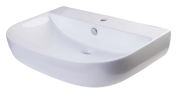 ALFI 28" White D-Bowl Porcelain Wall Mounted Bath Sink, AB112