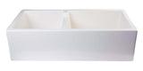ALFI brand AB3618DB-B  36" Biscuit Smooth Apron Thick Wall Fireclay Double Bowl Farm Sink - The Sink Boutique