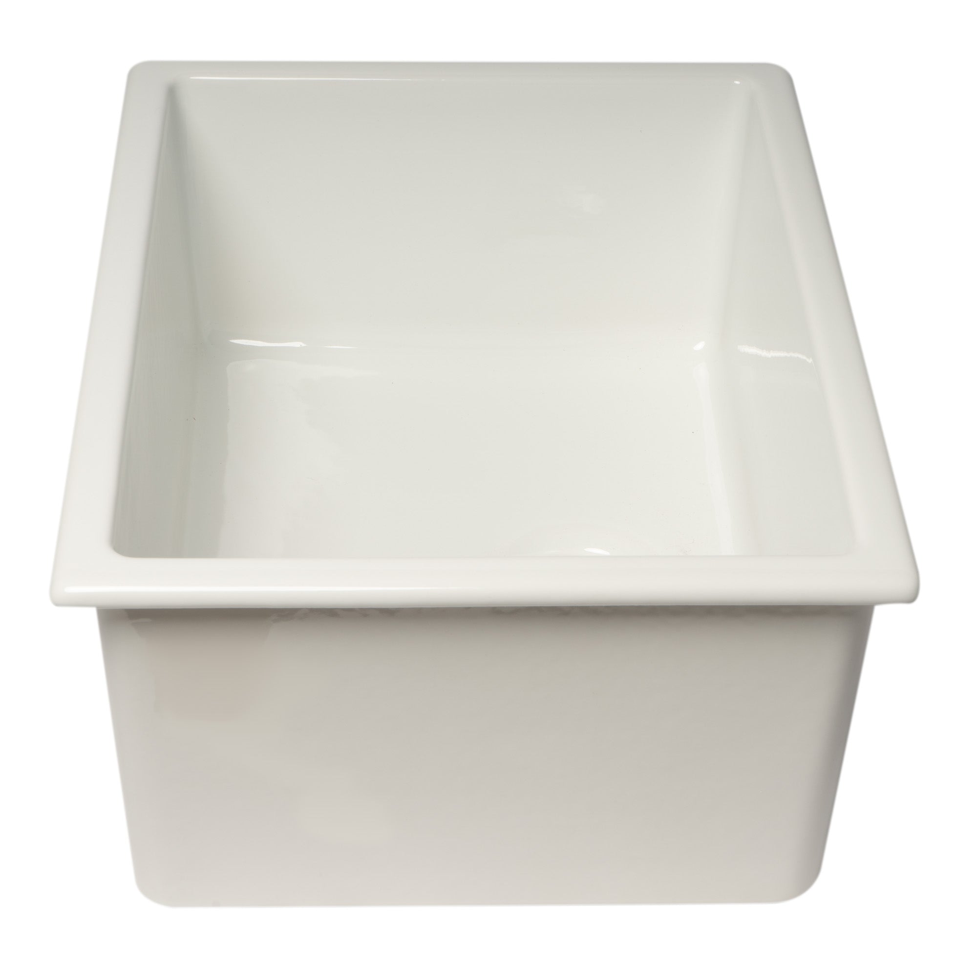 ALFI brand 24" Fireclay Undermount Kitchen Sink, White, AB2418UD-W - The Sink Boutique