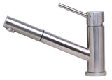ALFI Solid Brushed Stainless Steel Pull Out Single Hole Kitchen Faucet, AB2025-BSS