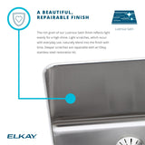 Elkay Lustertone Classic 54" Stainless Steel Kitchen Sink, 33/33/33 Triple Bowl, Lustrous Satin, LTR5422102 - The Sink Boutique