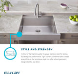 Elkay 33" Stainless Steel ADA Workstation Farmhouse Sink, Polished Satin, ELDSSF33279DBG - The Sink Boutique