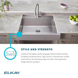 Elkay 36" Stainless Steel ADA Workstation Farmhouse Sink, Polished Satin, ELDSSF36279DBG - The Sink Boutique