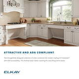Elkay Crosstown 25" Stainless Steel Kitchen Sink Kit, Polished Satin, ECTSRAD25226TBG4