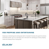 Elkay Crosstown 10" Stainless Steel Kitchen Sink, 16 Gauge, Polished Satin, EFRU718T