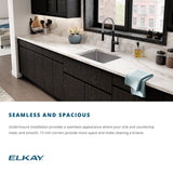 Elkay Crosstown 32" Stainless Steel Kitchen Sink, 40/60 Double Bowl, 18 Gauge, Polished Satin, ECTRU32179LTC