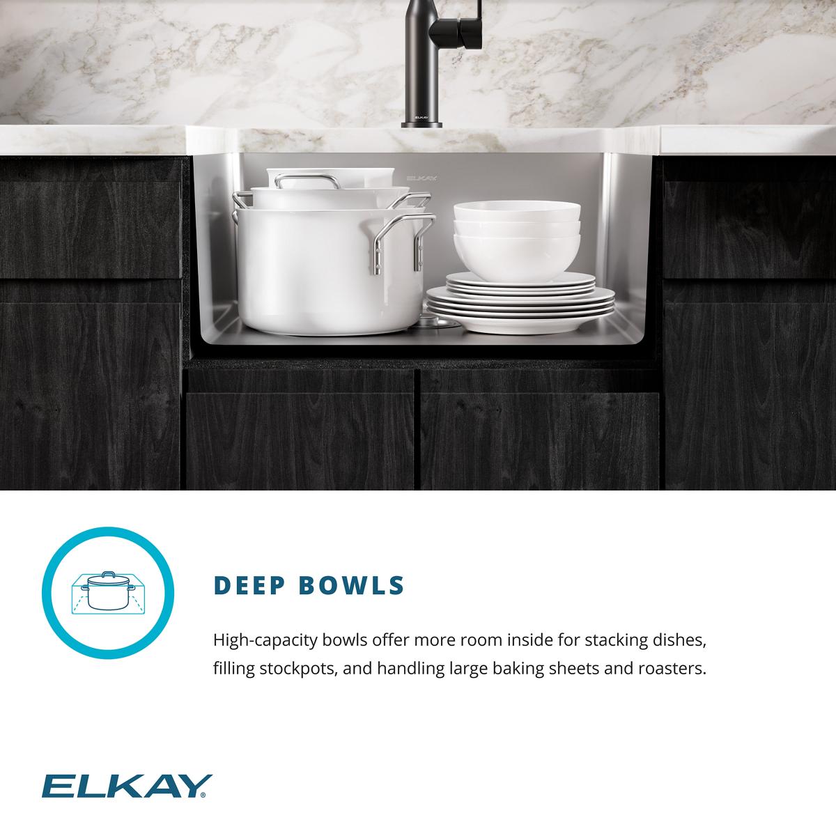 Elkay Crosstown 23" Stainless Steel Kitchen Sink, 18 Gauge, Polished Satin, ECTRU21179T