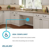 Elkay Crosstown 25" Stainless Steel Kitchen Sink Kit, Polished Satin, ECTSRAD25226TBG3