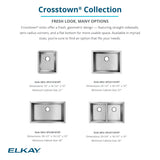 Elkay Crosstown 31" Stainless Steel Kitchen Sink, 50/50 Double Bowl, 16 Gauge, Polished Satin, EFU311810T