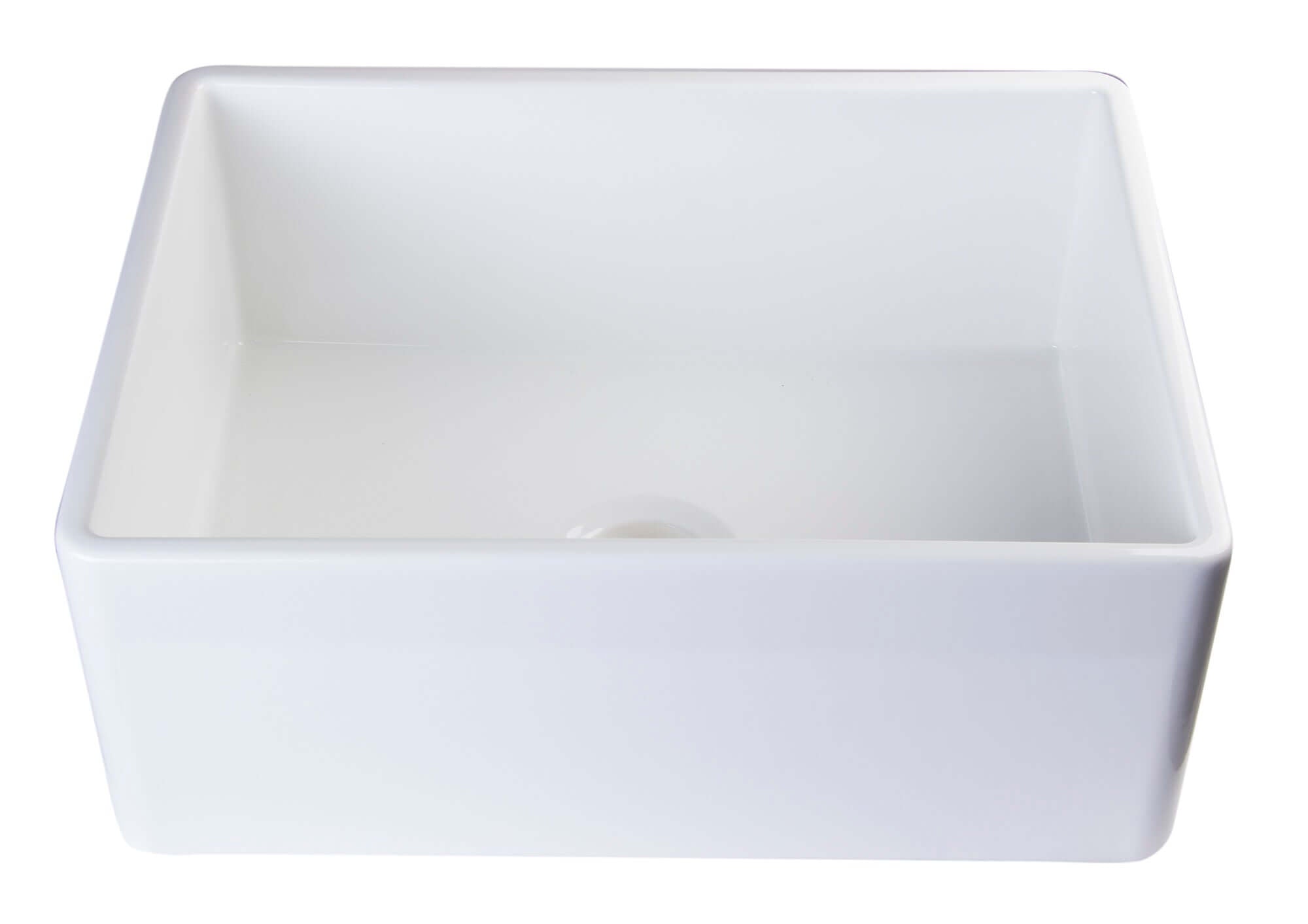 ALFI brand AB505-W White 26" Contemporary Smooth Apron Fireclay Farmhouse Kitchen Sink - The Sink Boutique