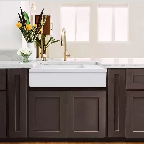 Nantucket Sinks Cape 36" Fireclay Farmhouse Sink, White, FCFS36-DB - The Sink Boutique