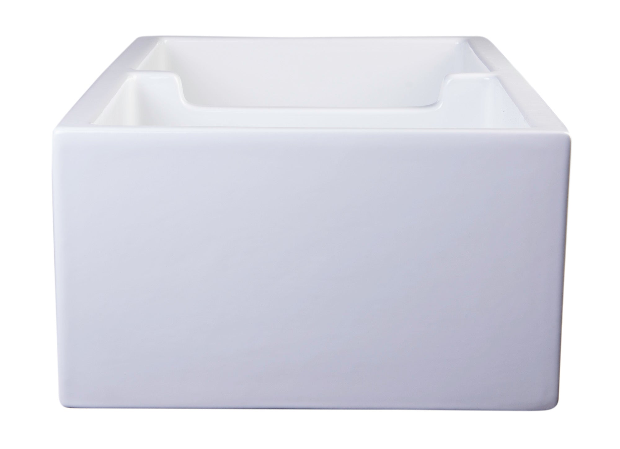 ALFI 39" Arched Double Bowl Thick Wall Fireclay Farmhouse Sink, White, AB3918ARCH-W