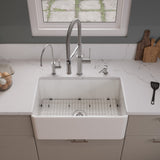 ALFI brand 30" Fireclay Farmhouse Sink, White, ABF3018-W - The Sink Boutique