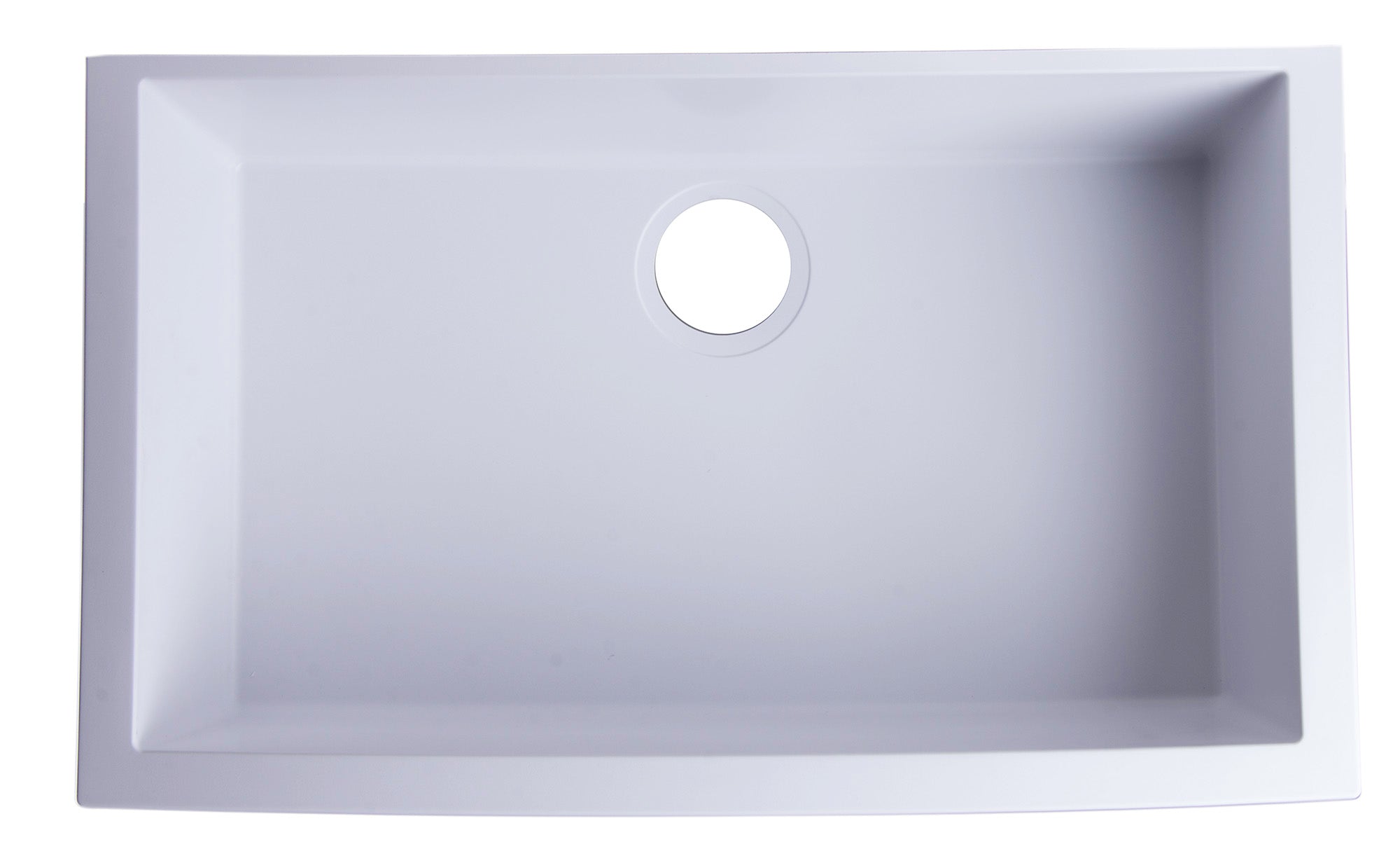 ALFI White 30" Undermount Single Bowl Granite Composite Kitchen Sink, AB3020UM-W