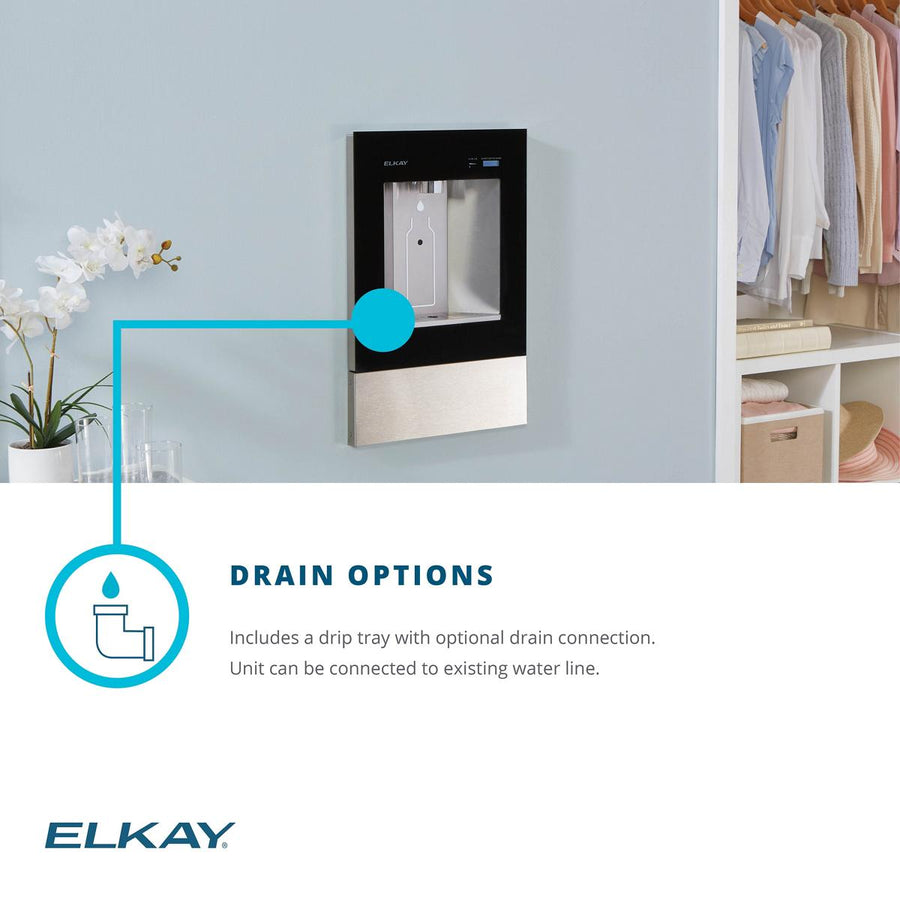 Elkay LBWD06BKK ezH2O Liv Built-in Refrigerated Water Dispenser, Remot
